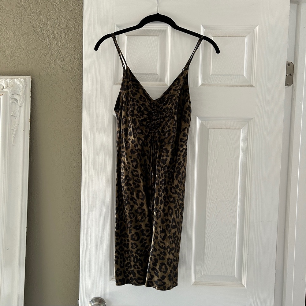 Zara Leopard Mini Slip Dress Size XS Animal Print NWOT Cocktail Dress